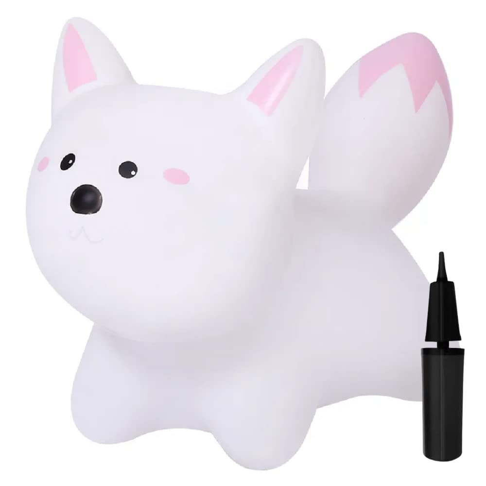 UKR Ride on Fox Toddler Up To 4 Years Bouncing Animal Indoor Outdoor Hopper with Pump Jumping Toy Activity Bouncy Inflatable
