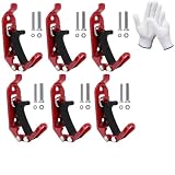 Heavy-Duty Shovel & Axe Mount - Zinc Alloy Quick Release Mount with Rubber Straps for Trucks, Suvs, Trailers, and Work Rigs - Durable Accessory (4, Black) Red