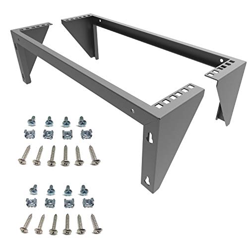 N&P 19 Inch Vertical Wall Mount Rack- 125 Pounds Heavyload Wall Mountable Server Rack (2U2PC, Black)