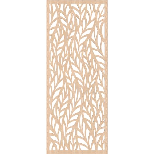 Image of Ortonville Decorative Pierced Fretwork Wood Wall Panels, 27 3 /8 inchW x 69 3 /8 inchH x 3 /8 inchT, Red Oak