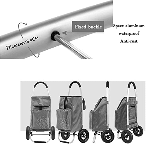 Aufblasbarer, leichter Einkaufstrolley mit Rollen, robust, zusammenklappbar, rot, tragbar und – Bild 8