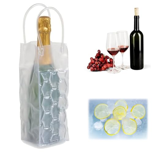 Enfriador de Vino, Bolsa de Vino de Hielo, Bolsa Enfriadora de Botellas para Nevera y Transporte de Bebidas, Adecuado para Vino Rojo, Champán y Vino Espumoso, 25 X 10 X 10 CM
