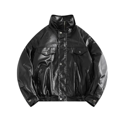 Veste en cuir homme haut de gamme avec poches zippées au style motard intemporel