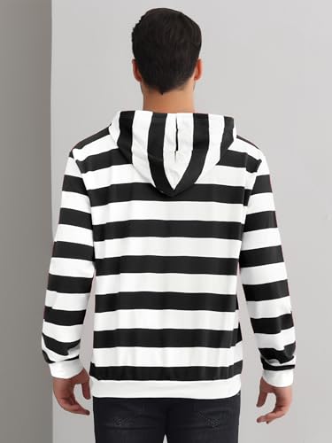 Lars Amadeus Striped Sweatshirt for Men's Long Sleeves Drawstring Pullover Hooded Sweatshirts Hoodie3
