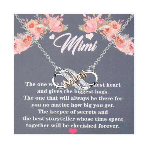 LQRI Mimi Necklace Mother Day Gift Mimi Infinity Love Necklace Grandmother Nana Charm Gift