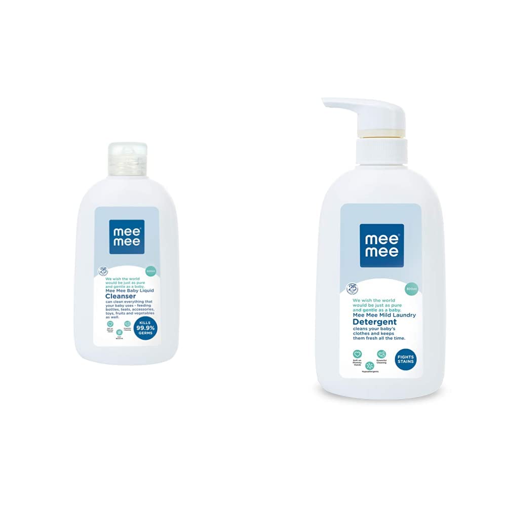 Mee Mee Anti-Bacterial Baby Liquid Cleanser (Cleanser - 500 ml - Bottle) & Mee Mee Mild Baby Liquid Laundry Detergent (Bottle) (300 ml, Bottle)-image-47
