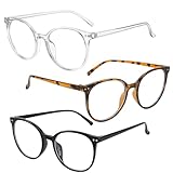JcvPot Blaulichtfilter Brille Damen, 3er-Set mit Blaulichtfilter, Fake Brille ohne Stärke, Brille für Computerarbeit, Gaming und digitale Geräte, Leicht und bequem, Stilvolles Design