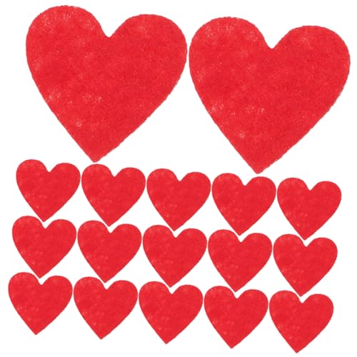 SEWACC 200pcs Heart Shape Embroidered Patches Felt DIY Hair Clip Charms for Women Girls