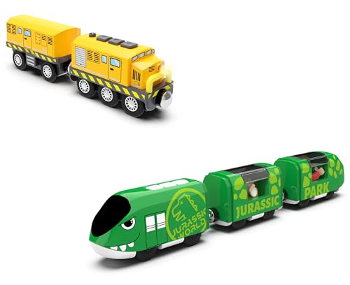 Train Toys Battery Operated Train for Wooden Tracks, Motorized Locomotive Train Compatible with Thomas, Brio, Chuggington