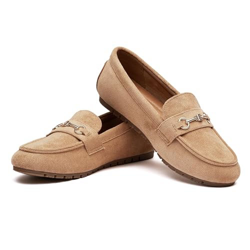 Image of BGSTGUDS Women's Wide Loafers Shoes Cute Dressy Shoes Ladies Comfort Slip Ons Work Shoes