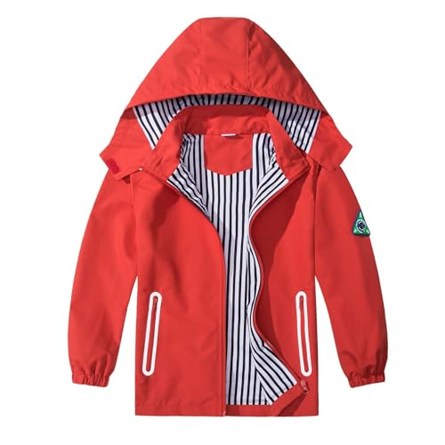 Waterproof Hooded Jacket for Boys Girls,Kids Raincoats Outdoor Windbreaker Dinosaur Rain Jacket