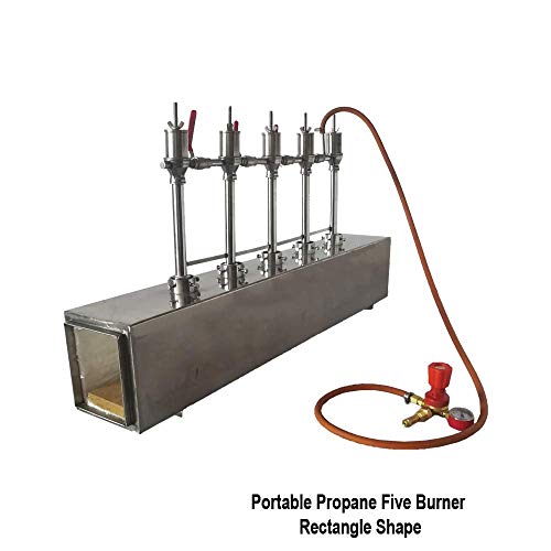 Portable Propane Five Burner Knife and Tool Making Farrier Forge, Rectangle Shape