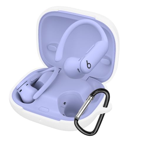 YAODLE Beats Powerbeats Pro 2 用 ケース カバー Beats Powerbeats Pro 2用保護カバー 保護ケース シリコンケース 装着充電可能 全面保護 落下防止 キズ防止 耐衝撃 防塵 軽量 収納 カラビナ付き(ホワイ