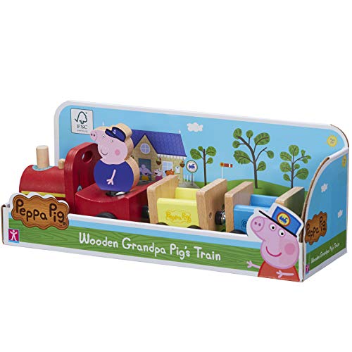 Peppa Pig Trein van hout, opa Pig,Veelkleurig - Image 5