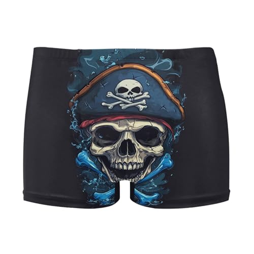 Skull Pirate Mens Swim Trunk Swimwear Bathing Suit Swim Brief Square Leg Board Short S S0407448