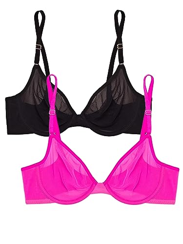 Image of Smart & Sexy Women's Sheer Mesh Demi Underwire Bra - See Through Bras