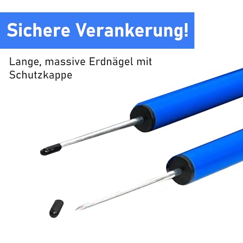 Lemodo Hunde Agility‑Set 12 Slalom‑Stangen, wetterfestes Slalom‑Set für Hundesport und Fußball, Agility‑Training, Hundetraining, Slalomstangen mit Metallspießen und Aufbewahrungstasche, Agility-Poles