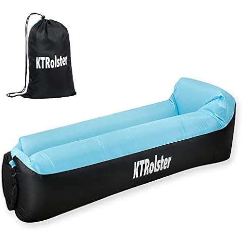 KTRolster Air Sofa, Inflatable Lounger with Matching Travel Bag - Waterproof and Portable to Take, Outdoor, Backyard, Hiking, Beach Parties, Picnic, Lakeside, Park, Pool, Camping(Blue Black) Cover