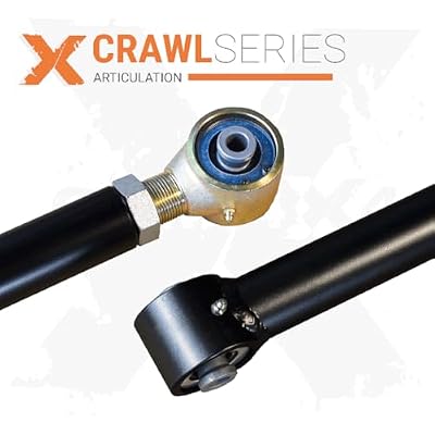 CORE 4X4-2pc Crawl Series Front, Rear Adjustable Track Bar Kit - Compatible with Jeep Wrangler JK/JKU 07-18 (Charcoal)