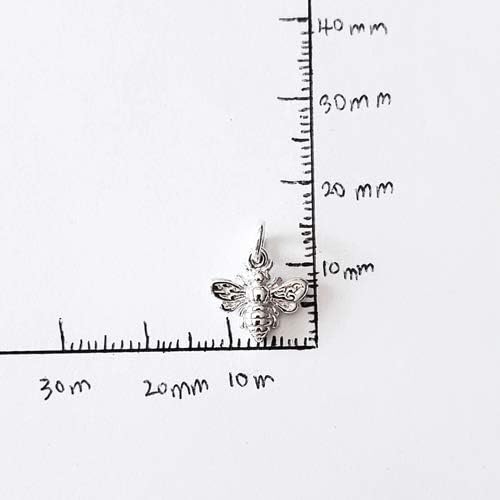 Sterling Silver Tiny Bee Charm Necklace, 18" - Image 5