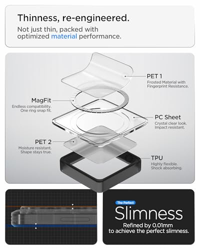 Image of Spigen for Galaxy S26 Ultra Case, Ultra Hybrid MagFit [Anti-Yellowing] [Compatible with MagSafe] [Fast Wireless Charging] - Frost Black