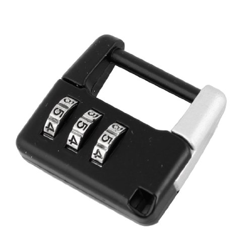 Image of Aexit Travel Suitcase Padlocks & Hasps 3 Dials Secure Coded Combination Combination Padlocks Padlock Black