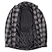 Mens Armored Checkered Flannel Biker Shirt, Multiple Waterproof Storage Pockets CE Approved Armor Reinforced Water Resistant (Grey, M)