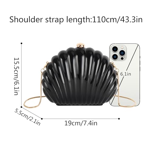 Image of Women Seashell Evening Bag Purse Mermaid Chain Strap Clutch Handbag Shoulder Bag | Seashell