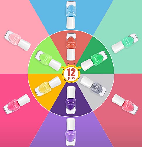 ETYJO Set di smalti per bambini - 12 colori