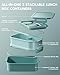 KEMETHY Adults Bento Lunch Box Set with Thermo Bag, 74oz Stackable Leak-proof 3-tiers Bento Box, Built-in Utensil and Sauce Container for Work, School, Dining Out (Green)