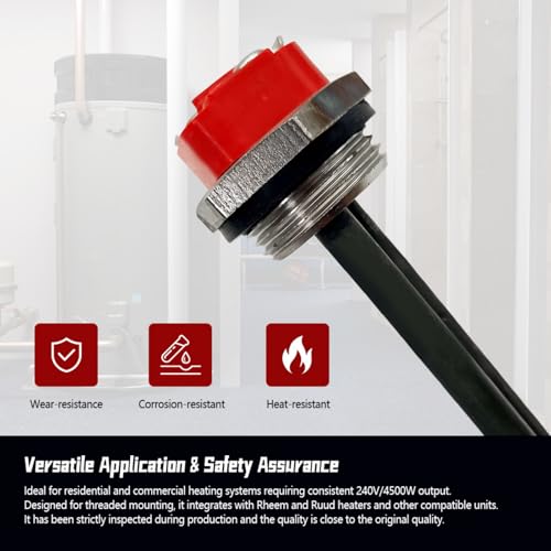 Meyffon SP10869ML Water Heater Element 240V 4500W Compatible with Rheem GE Ruud Heaters, for 2NPH0613-0AO0 2NPH0811-0BB0 3PH2912-1AB0 3PH3003-1AA0, Screw-In Resistor - Thumbnail 4