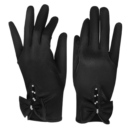 Wrist Satin Gloves for Women Elegant Wedding Accessory Formal Gloves for Prom Dresses and Special