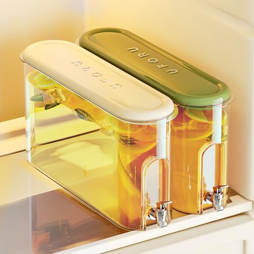 MDJ 麦茶ピッチャー お茶冷水筒 冷蔵庫ポット 蓋付き 大容量 4L 透明 ドリンクサーバー 広口 卓上 冷蔵庫ジャグ 蛇口付き 冷蔵庫バー 洗いやすい クリア ウォータージャグ 耐熱 漏れ防止 飲料容器 アイスコーヒー ジュース作り キャンプ アウトド