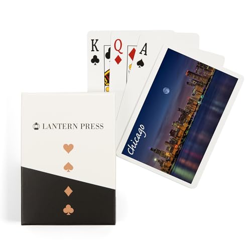 Baraja de Poker Lantern Press Chicago Skyline Noche