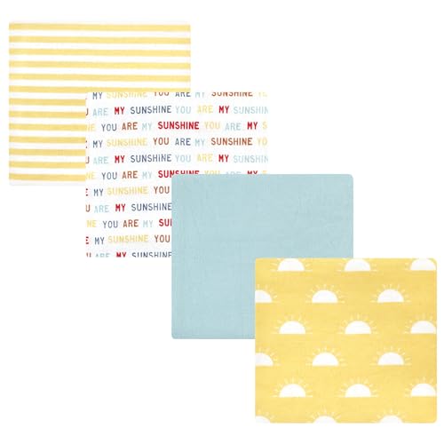 Image of Hudson Baby Unisex Baby Cotton Poly Flannel Receiving Blankets, My Sunshine, One Size