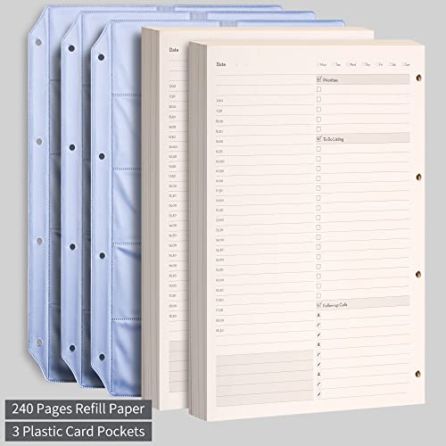 EMSHOI A4 Undated Daily Planner - 240 Pages, Leather Cover - Image 5