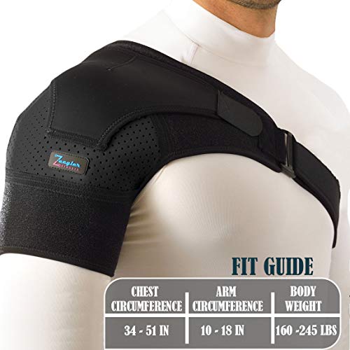 Shoulder Brace For Women And Men | Support For Torn Rotator Cuff, Ac Joint Pain Relief And Dislocated Shoulder, Compression Sleeve, Arm Immobilizer Wrap, Ice Pocket, Stability Strap + Free Extension (Left-Right) #TOP4
