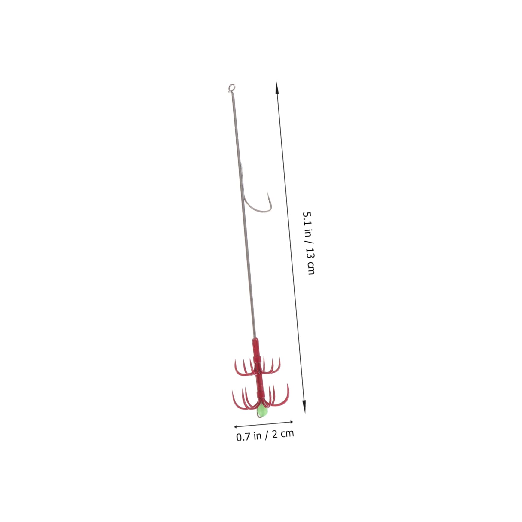 SUPVOX 2pcs Double Umbrella Hook Fishing Barbs Hook Fishing Jigs Octopus Fish Baits s s Squid Supplies Outdoor s Stainless Steel Red - Image 3