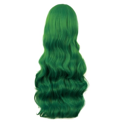Image of MapofBeauty 32 Inch /80 cm Long Hair Spiral Side Bangs Curly Cosplay Costume Synthetic Wig (Grass Green)