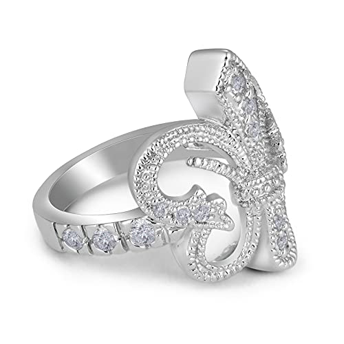 Cubic Zirconia Princess Crown Wedding CZ Band Eternity Ring3