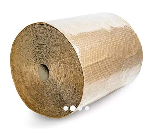 Luftpolsterfolie mit Kraftpapier auf der Rückseite - 50 cm breit / 50 m lang; Folie 75 my/Papier 70 g/braun