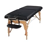 Heaven Massage Extra Wide 3' Portable Folding Massage Table Comfort Series w/Carry Case & Strap – Black