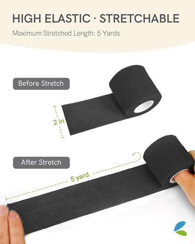 Image of FriCARE Self Adhesive Bandage Wrap, Medical Tape in First Aid Kit, Black