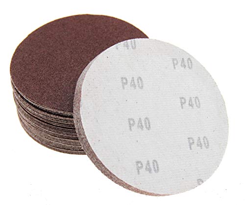 Be In Your Mind 150mm Sanding Discs Hook and Loop Backing Sandpaper Sander Sheets No Holes 40/60/80/100/120 Assorted Grit Set of 50pcs