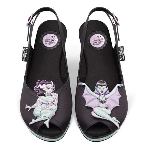 Image of Hot Chocolate Design Funky Women's Peep Toe Wedge Sandals