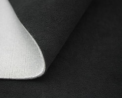 Tela de rizo de terciopelo por metros, 100 x 180 cm, color negro, 3 mm, para reparación del cielo del coche, caravana, barco (rizo negro)