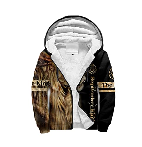 Sweat à capuche lion 3D polaire zippé : fini le froid hivernal en taille S