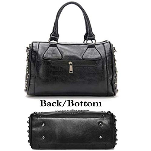 Bolso escolar gótico de mujer con calavera y tachuelas miniatura 4
