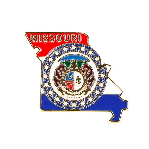 Image of State Shaped Map Lapel Metal Pin Enamel Brooch Keepsake Beautifully Designed for Backpack Hat
