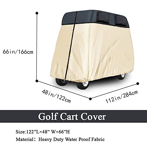 Heavy Duty Golf Cart Cover, Weatherproof Cart Cover 4 Seats, Durable
